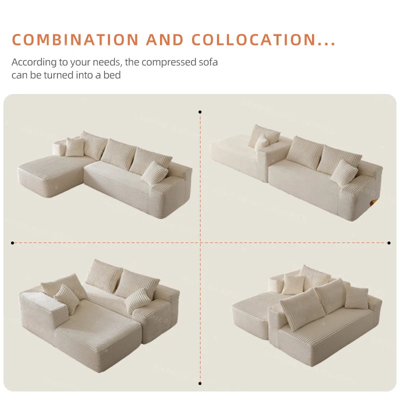 Corduroy Modern Modular Sofa