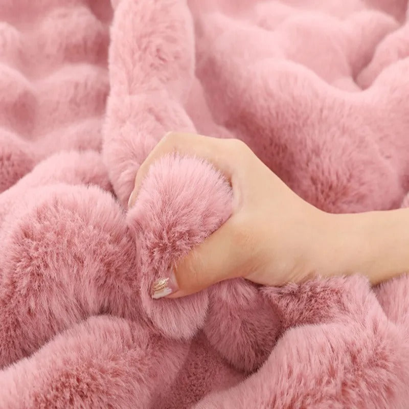 Luxury Faux Rabbit Fur Rectangular Rug