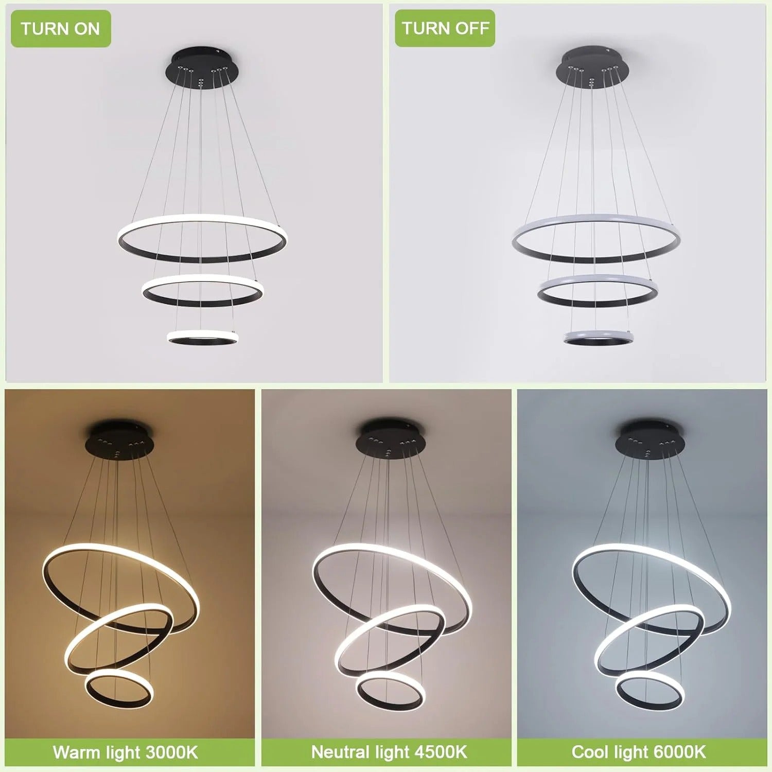 3 Rings Modern Led Ceiling Chandelier