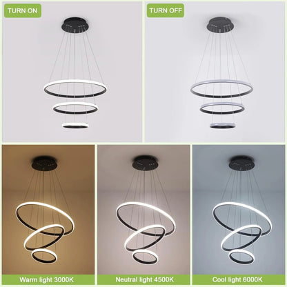 3 Rings Modern Led Ceiling Chandelier