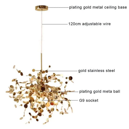 Modern LED Chandelier – Metal – 45x45cm
