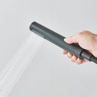 Floor Standing Bathtub Faucet - Single Handle Mixer with 360° Swivel Spout & Hand Shower