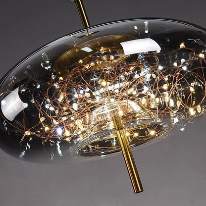 Modern LED Glass Pendant Ceiling Light – Stylish Metal Design