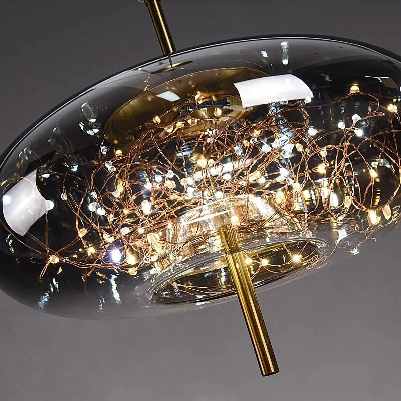 Modern LED Glass Pendant Ceiling Light – Stylish Metal Design