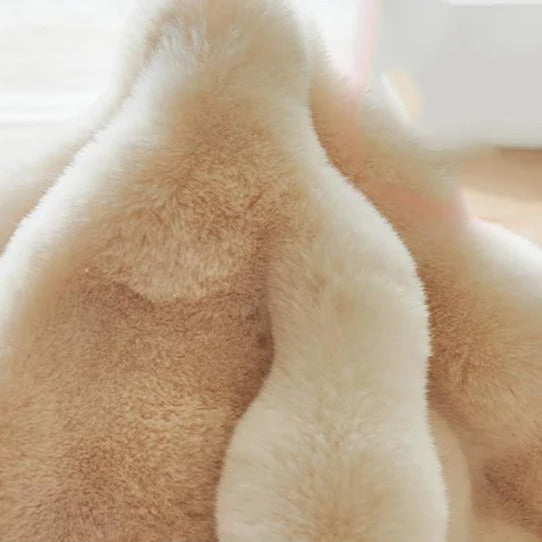 Luxury Faux Rabbit Fur Rectangular Rug
