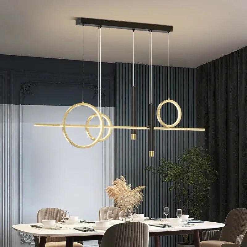 Moderne LED-Pendelleuchte – 120 cm Esstischbeleuchtung | Restaurant- & Wohnzimmerlampe