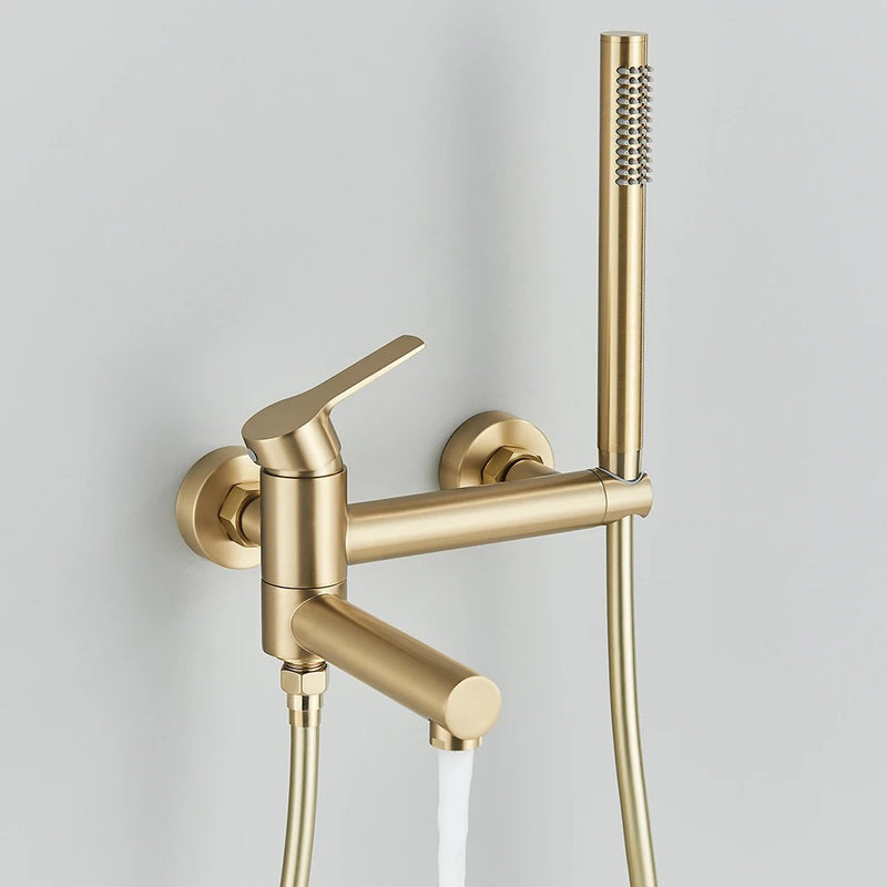 Moderne Badmengkraan met Handdouche - Messing