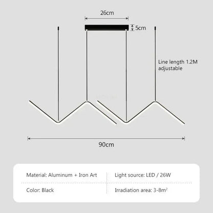Modern LED Pendant Light | 90cm Dual Arm Design