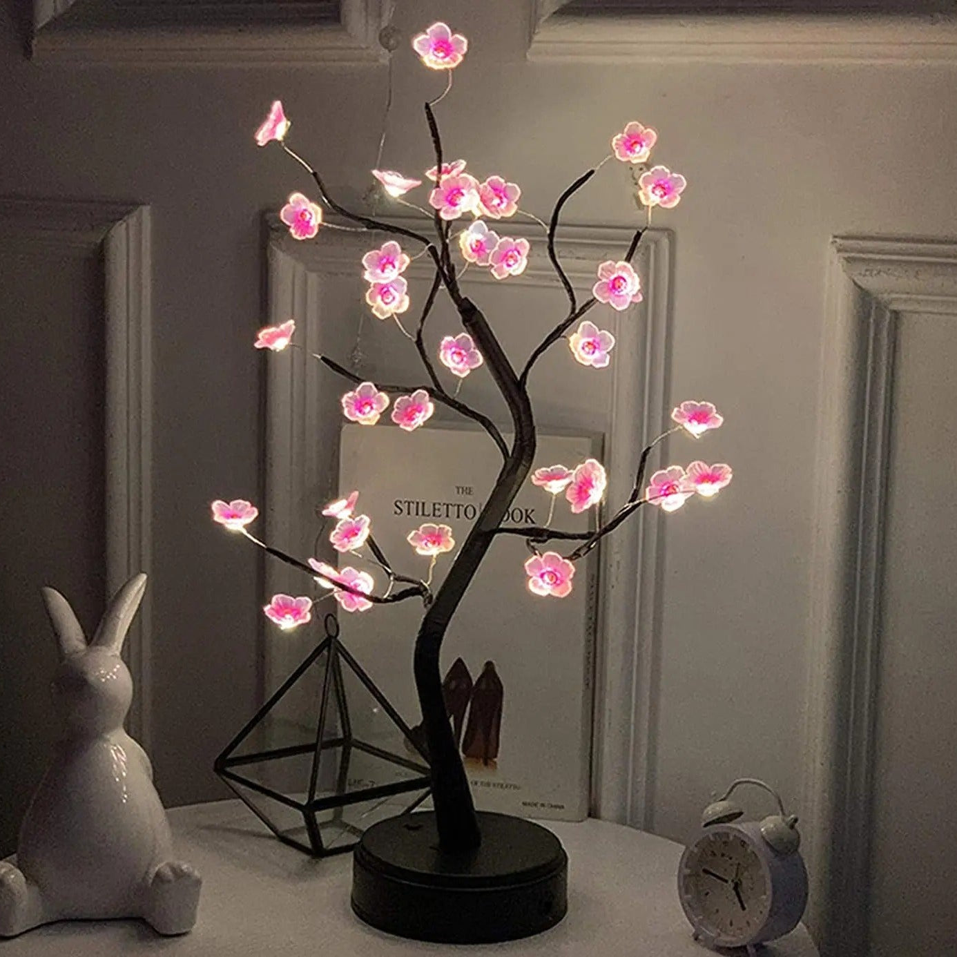 Kersenbloesem LED Nachtlamp met USB-stekker