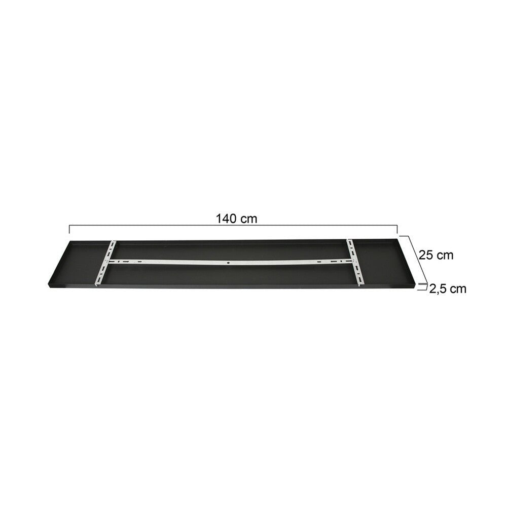 Plafondplaat voor lampen 140 x 25 cm - zonder gaten - zwart - Act Design Shop