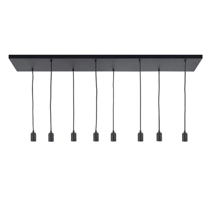 Plafondplaat voor lampen 140 x 25 cm - zonder gaten - zwart - Act Design Shop