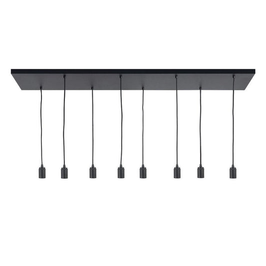 Plafondplaat voor lampen 140 x 25 cm - zonder gaten - zwart - Act Design Shop