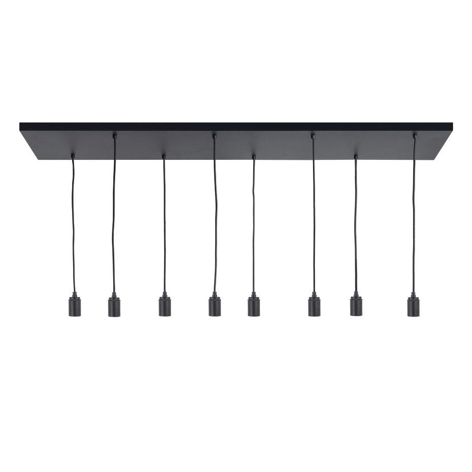 Plafondplaat voor lampen 140 x 25 cm - zonder gaten - zwart - Act Design Shop