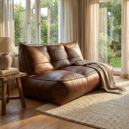 Wagrex - Fauteuil Beanbag Rib Modern Retro-Leather