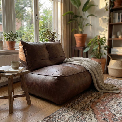 Wagrex - Fauteuil Beanbag Rib Modern Retro-Leather