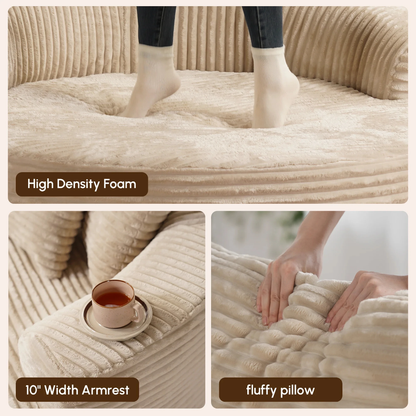 Zweisitzer-Sofa aus weichem Cord