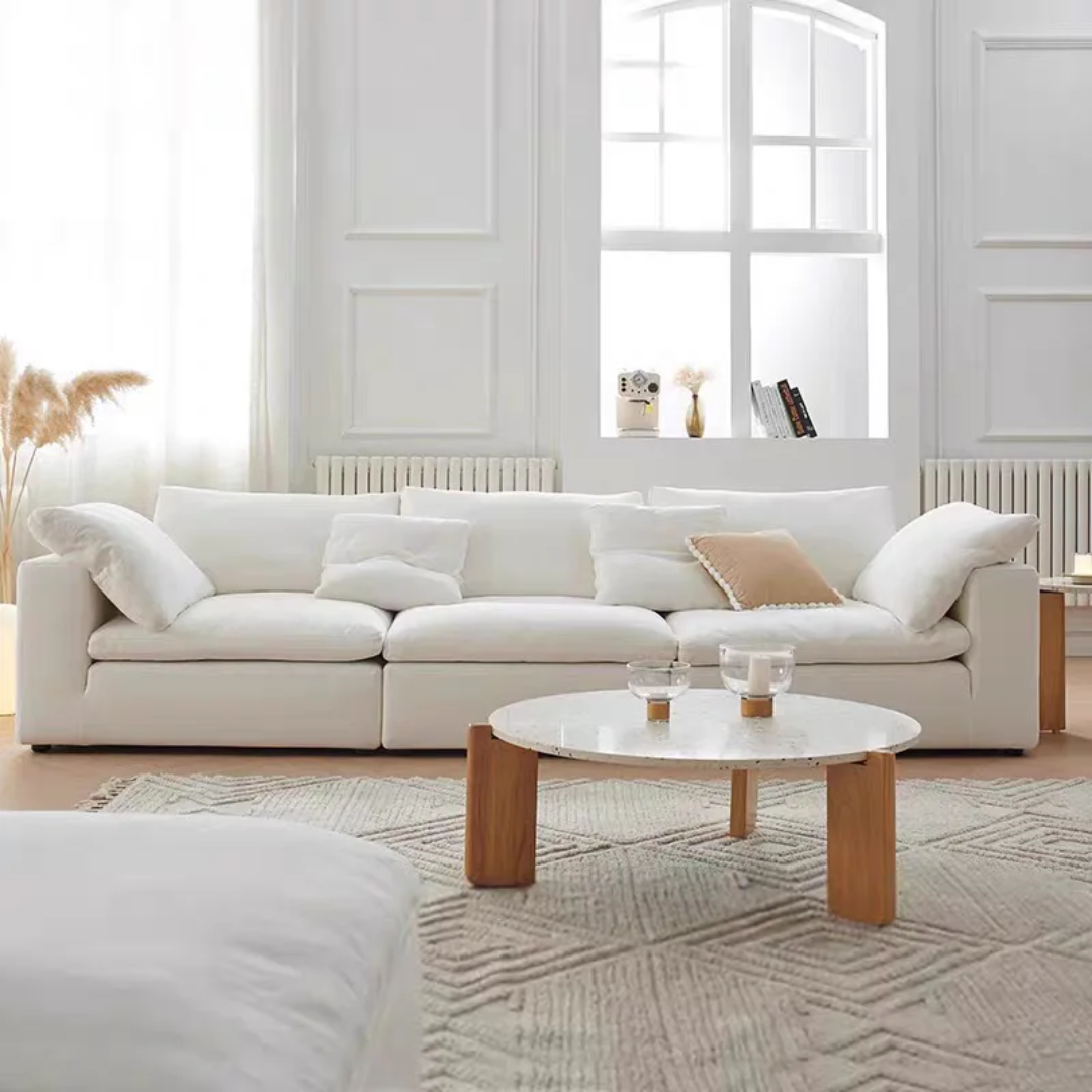 Cloud Comfort Modular Sofa - Modern white flannel