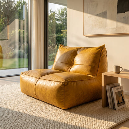 Wagrex - Fauteuil Beanbag Rib Modern Retro-Leather