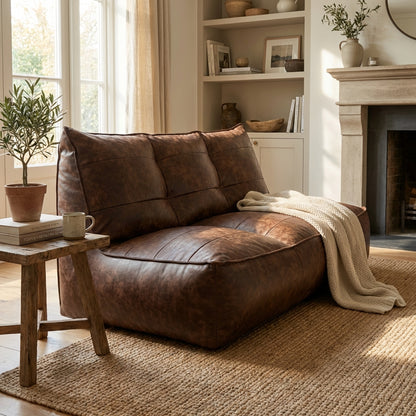 Wagrex - Fauteuil Beanbag Rib Modern Retro-Leather