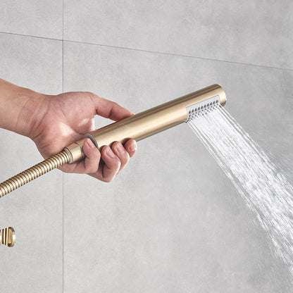 Inbouw Regendouche Set Met Handdouche - Messing Douchekraan Geborsteld goud