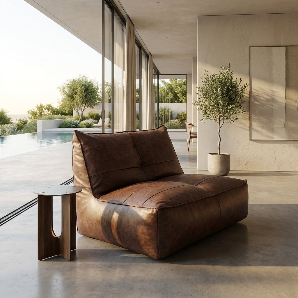 Wagrex - Fauteuil Beanbag Rib Modern Retro-Leather