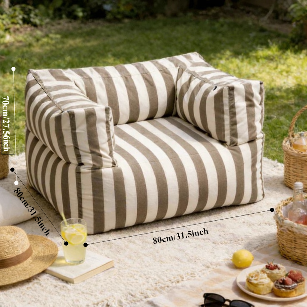Wagrex - Waterproof Garden Lounge Chair - Outdoor Beanbag for Patio Striped