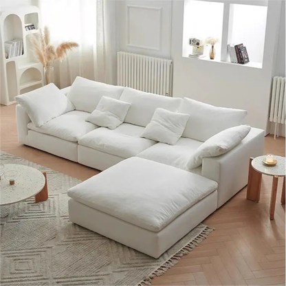 Cloud Comfort Modular Sofa - Modern white flannel