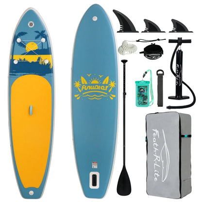 Inflatable SUP board with premium accessories and carrying strap