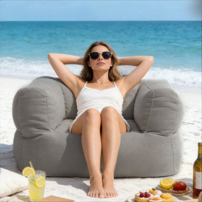 Wagrex - Chenille Garden Lounge Chair - Outdoor Beanbag for Patio