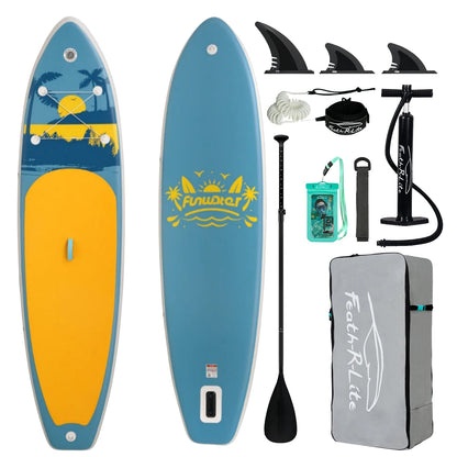 Inflatable SUP board with premium accessories and carrying strap