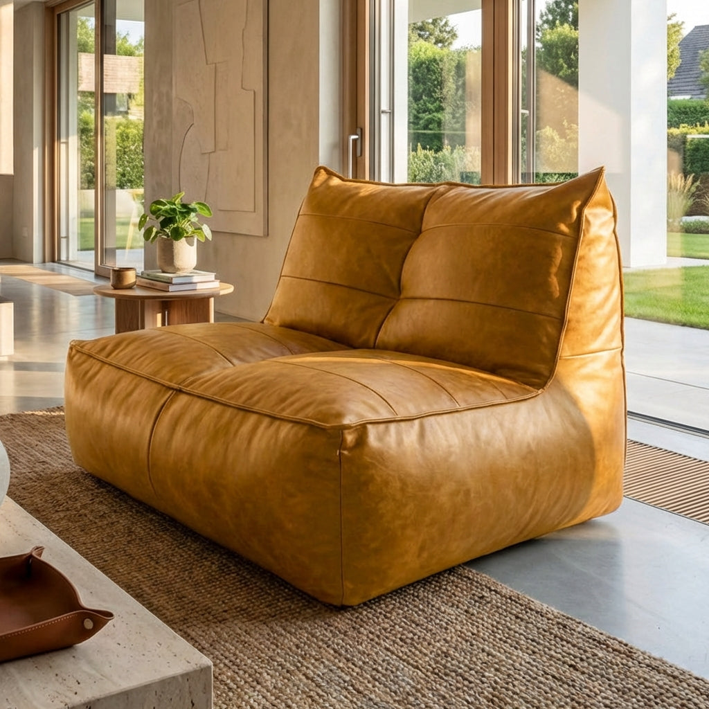 Wagrex - Fauteuil Beanbag Rib Modern Retro-Leather