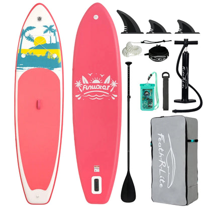 Inflatable SUP board with premium accessories and carrying strap