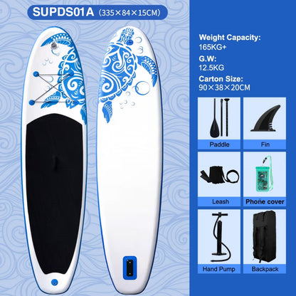 Inflatable SUP board with premium accessories and carrying strap