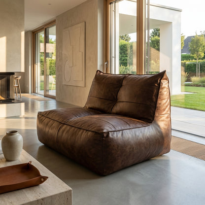 Wagrex - Fauteuil Beanbag Rib Modern Retro-Leather