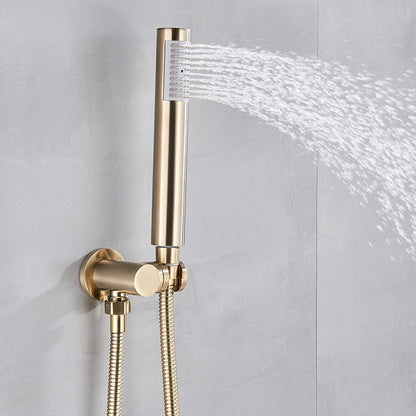 Inbouw Regendouche Set Met Handdouche - Messing Douchekraan Geborsteld goud