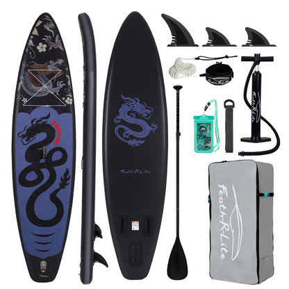 Inflatable SUP board with premium accessories and carrying strap