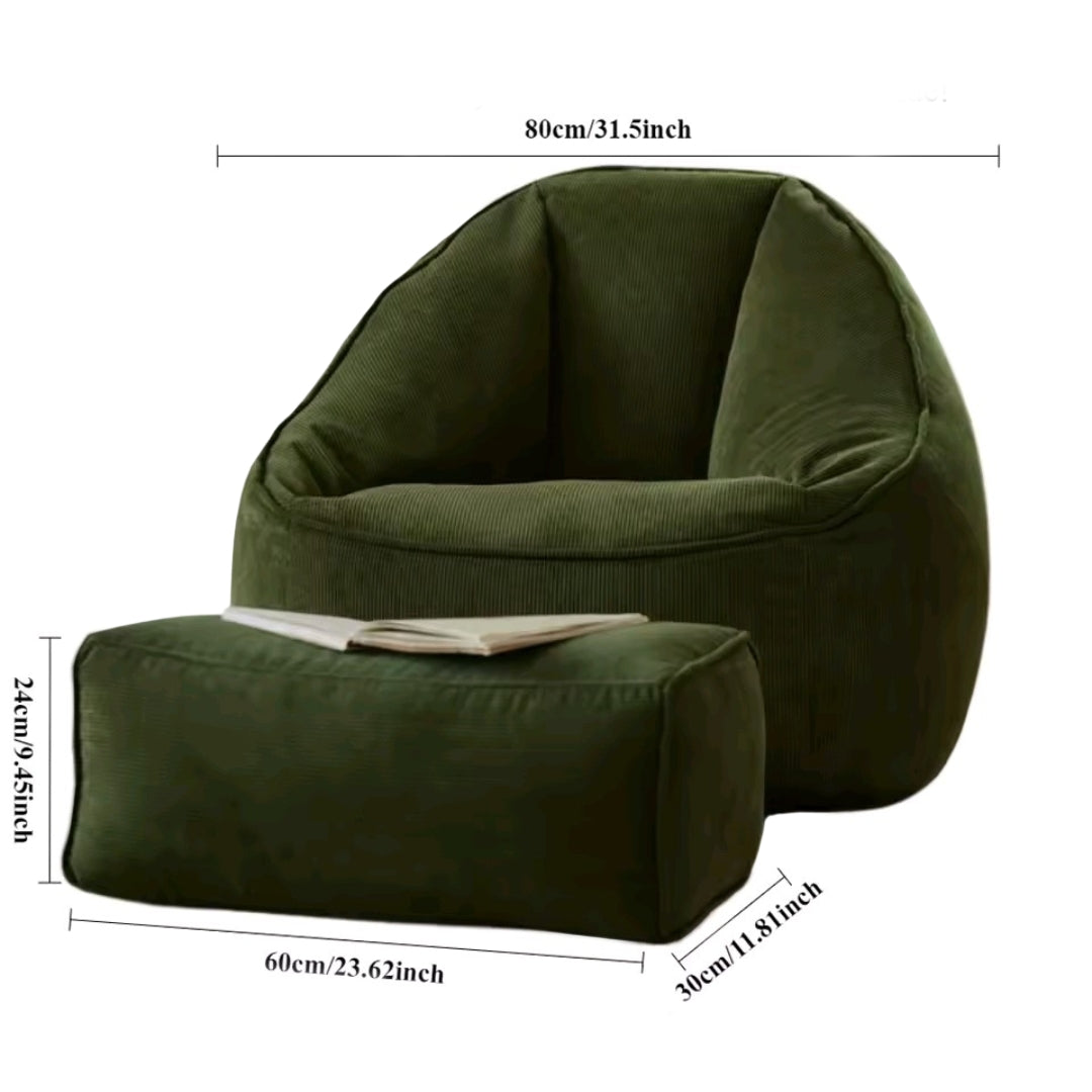 Beanbag pod chair corduroy