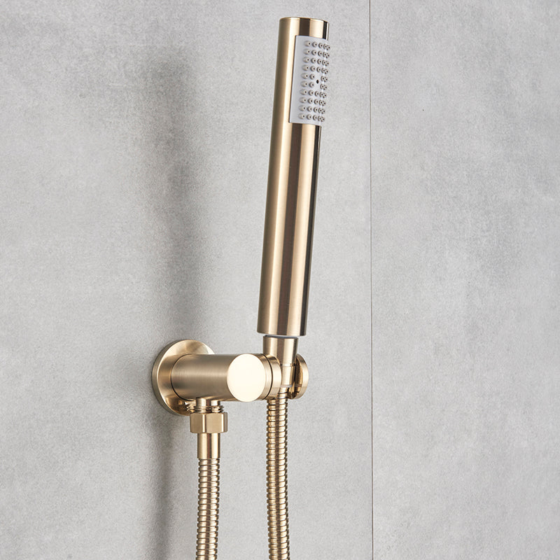 Inbouw Regendouche Set Met Handdouche - Messing Douchekraan Geborsteld goud