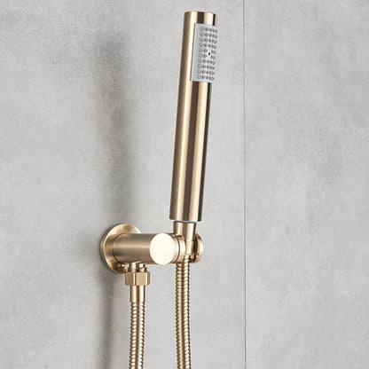 Inbouw Regendouche Set Met Handdouche - Messing Douchekraan Geborsteld goud