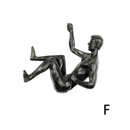 Rock Climbing Man Wall Hanging Decoration Sculpture Statue Figures Decor - Act Design Shop