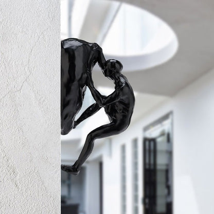 Rock Climbing Man Wall Hanging Decoration Sculpture Statue Figures Decor - Act Design Shop