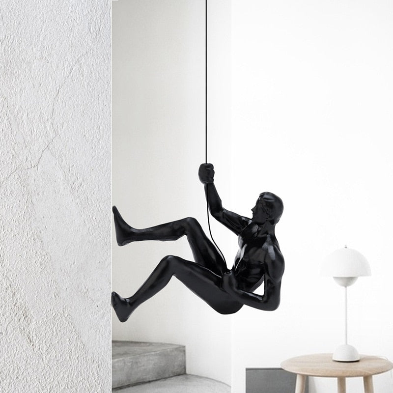 Rock Climbing Man Wall Hanging Decoration Sculpture Statue Figures Decor - Act Design Shop