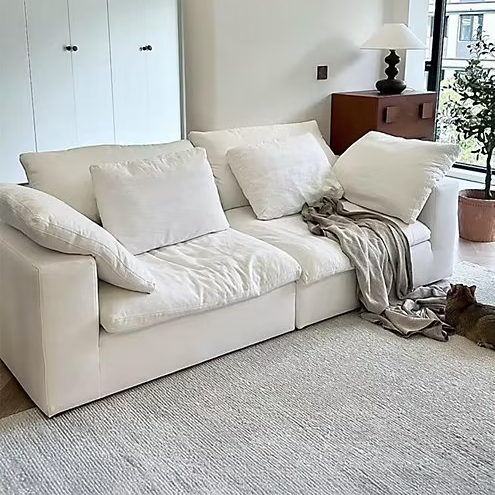 Cloud Comfort Modular Sofa - Modern white flannel