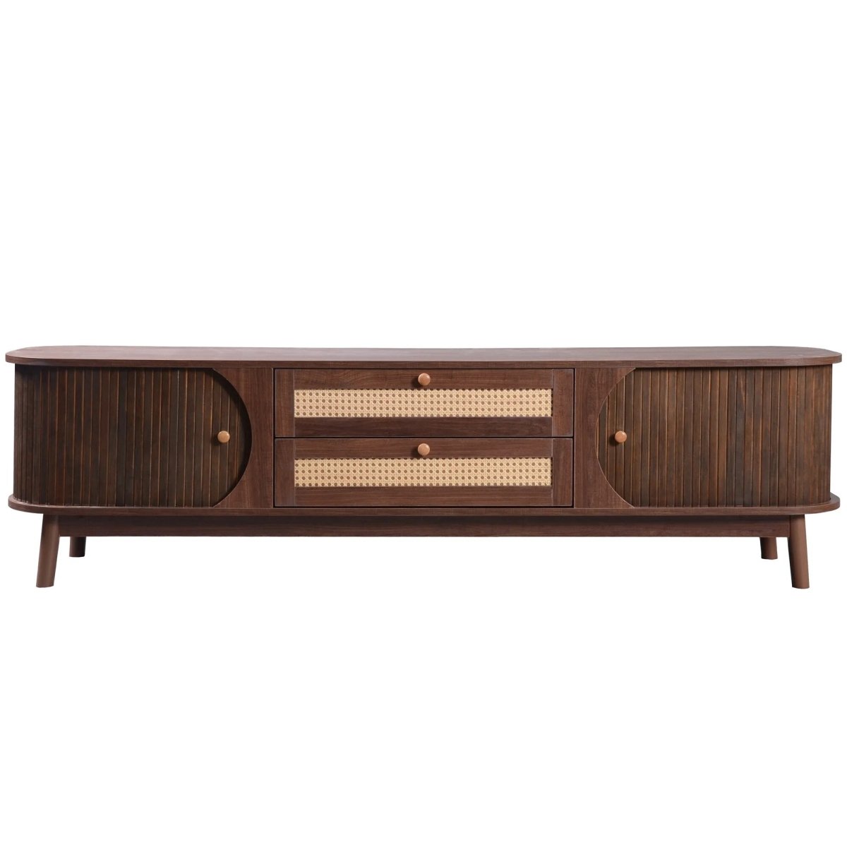 TV Meubel - Natuurlijke Hout Met deuren en Laden cinewall - Act Design Shop