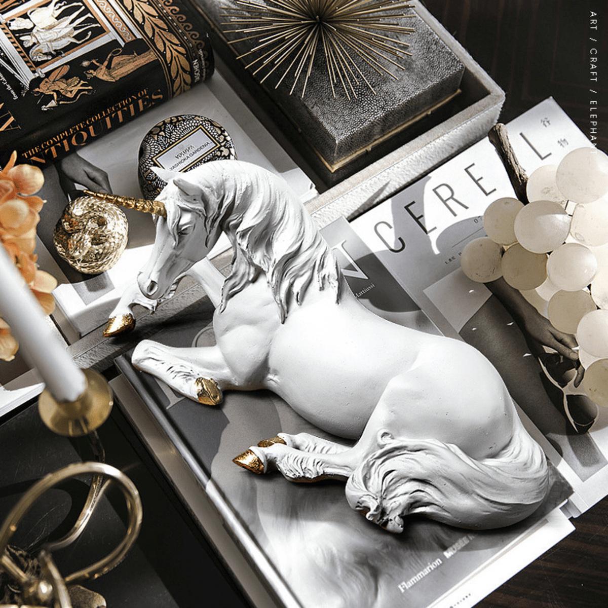 Unicorn sculpture resin home decor - Act Design Shop