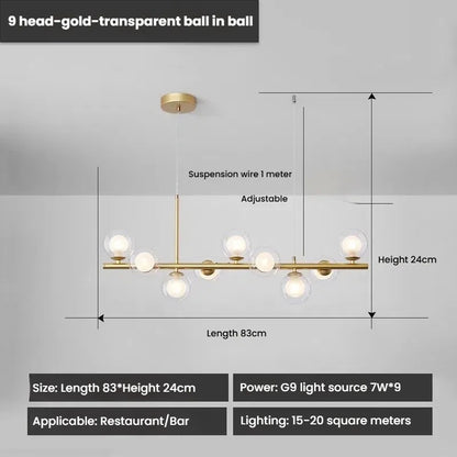 Designer LED Glass Globe Pendant Light