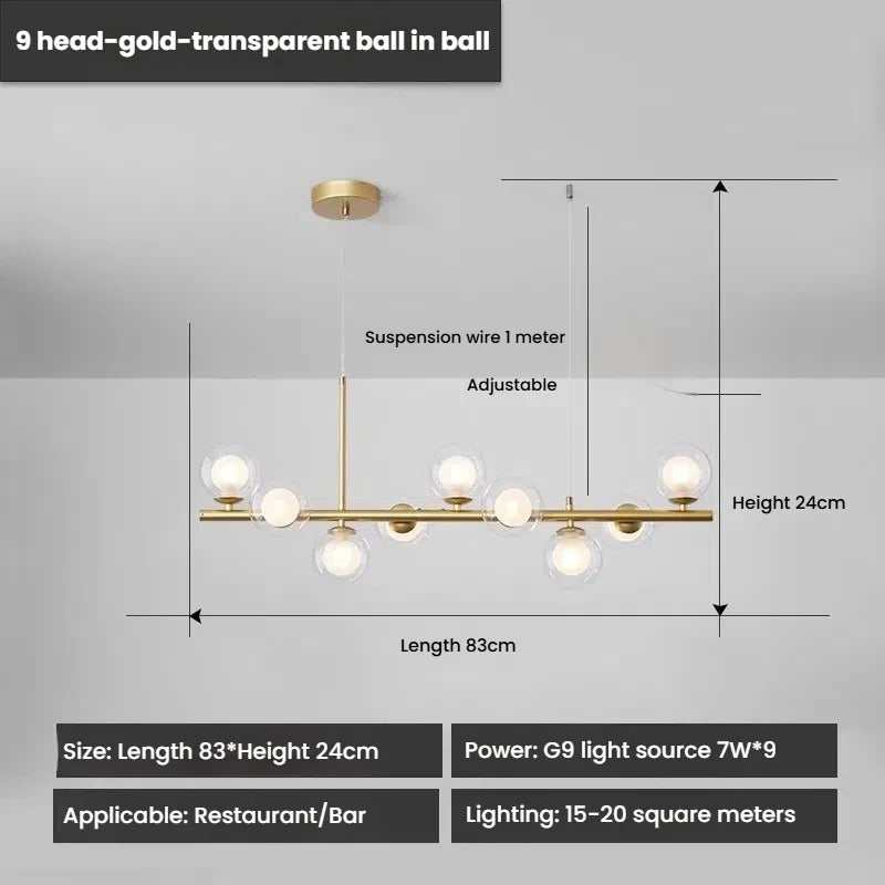 Designer LED Glass Globe Pendant Light