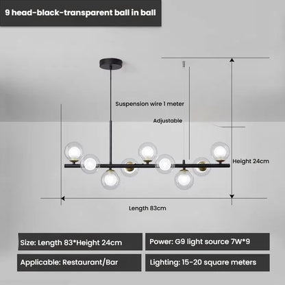 Designer LED Glass Globe Pendant Light