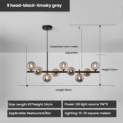 Designer LED Glass Globe Pendant Light