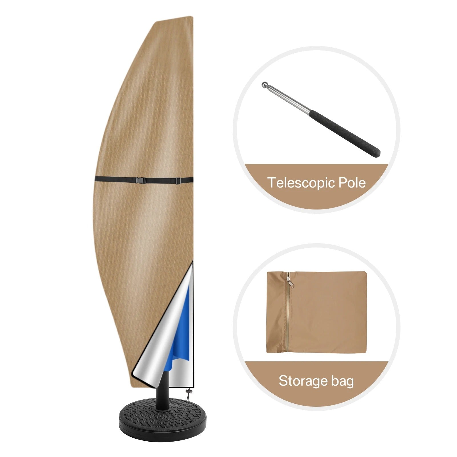 Durable Parasol Covers – Waterproof with Zipper and Drawstring